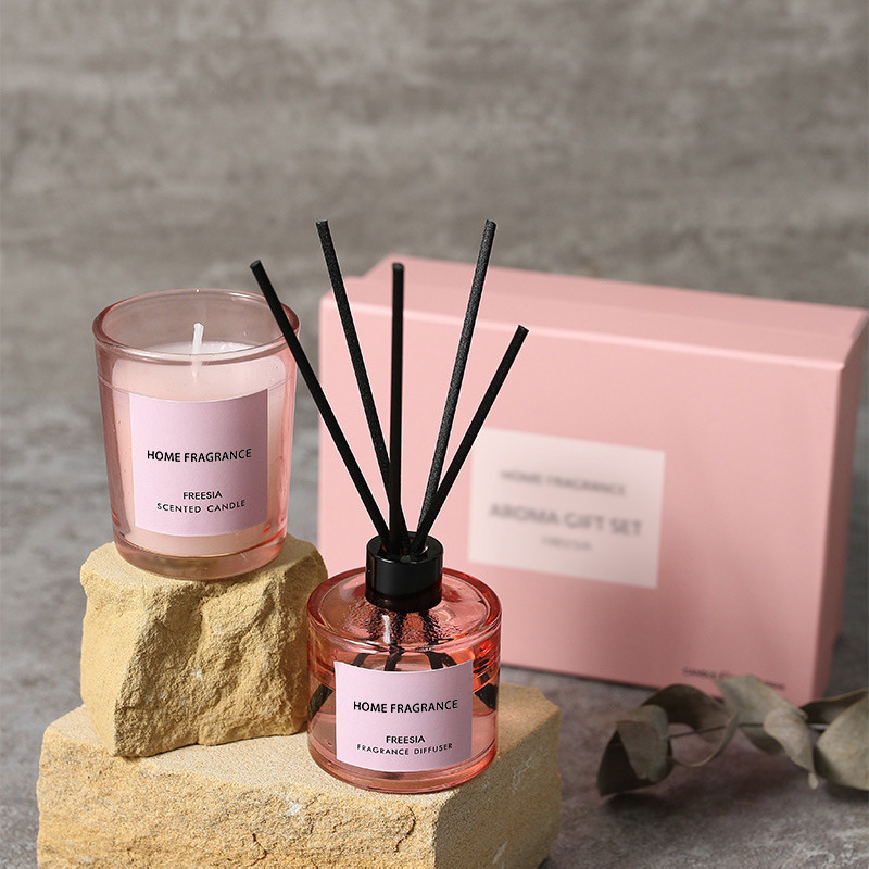Home Fragrance Scented Candle - Premium rietdiffuser en kaars cadeauset, langdurige