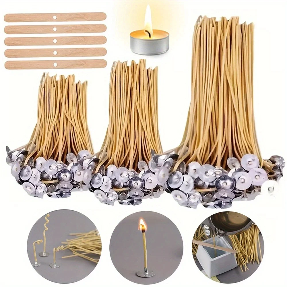 Beeswax Taper Candle - Kaarsenlonten 50 STUKS 8 Inch Hennep