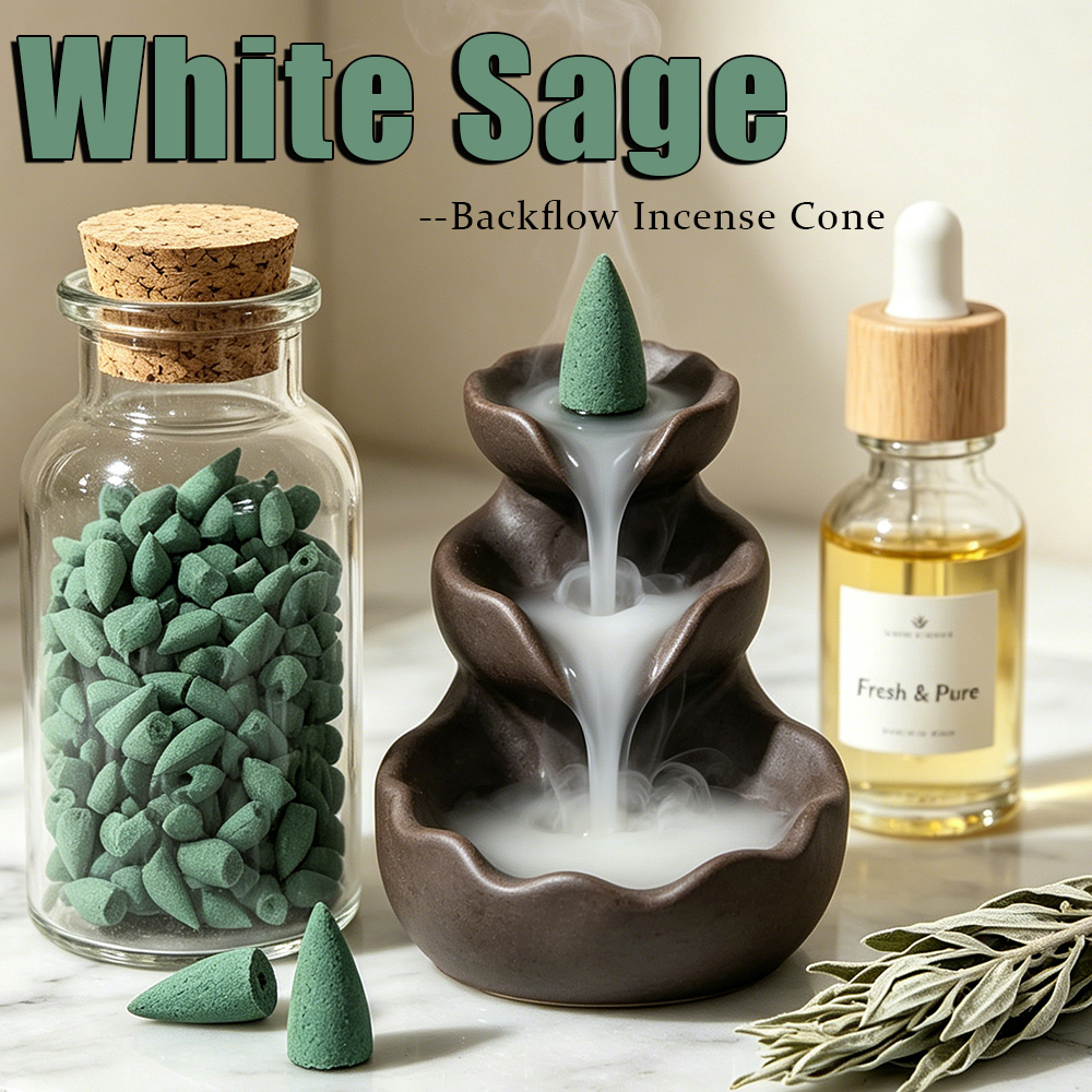 Home Fragrance Vanilla - Witte Salie Geurende Backflow Wierookkegels, Natuurlijke