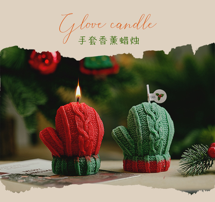 Home Fragrance Scented Candle - Kersthuisdecoratie, handgemaakte cadeau-ideeën, creatieve geurkaarsen, kersthandschoenen