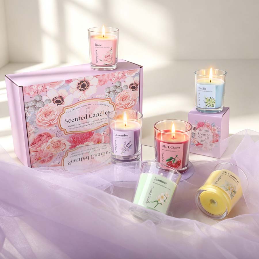 Home Fragrance Scented Candle - Aromatherapie Geurkaarsen Geschenkset 6 Verschillende Geuren