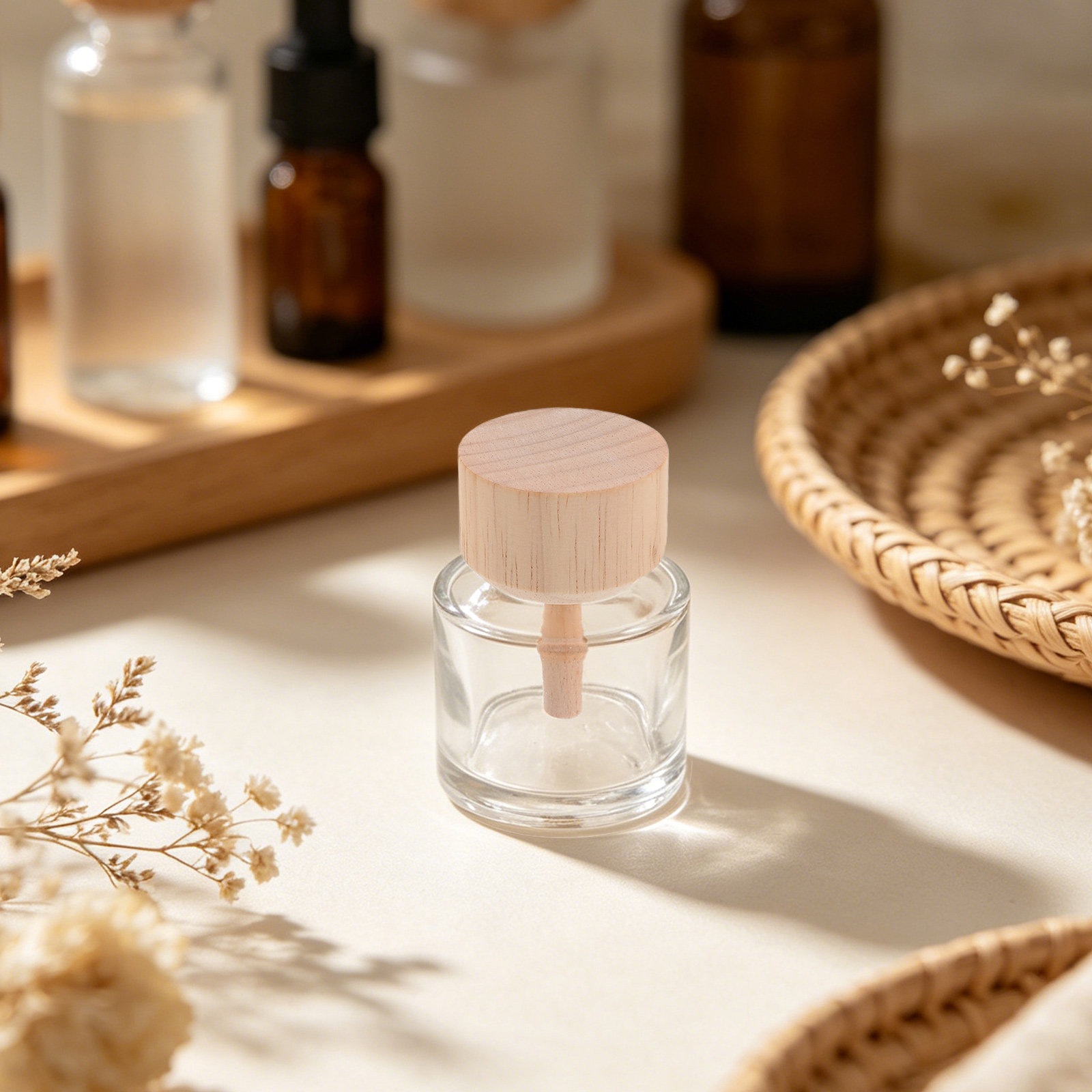 Home Fragrance Oils For Diffusers - 2 stuks doorzichtige glazen rietdiffuserflessen, navulbare
