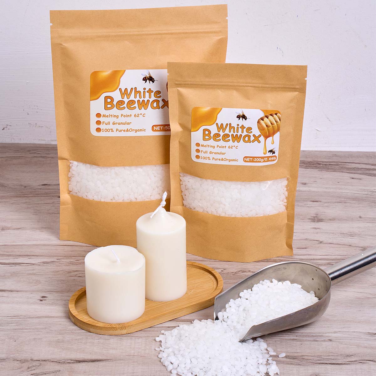 1000g Witte Bijenwas DIY Kaars - Beeswax Taper Candle recensie en prijs